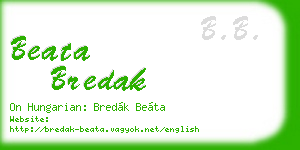 beata bredak business card