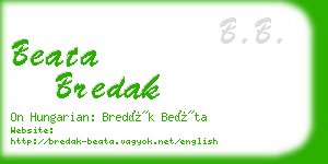 beata bredak business card